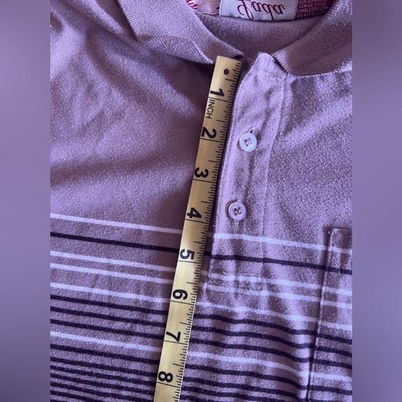 LADA  Men's Striped Collared Buttoned Shirt  pocket‎ cotton Polyester size M - Picture 9 of 16